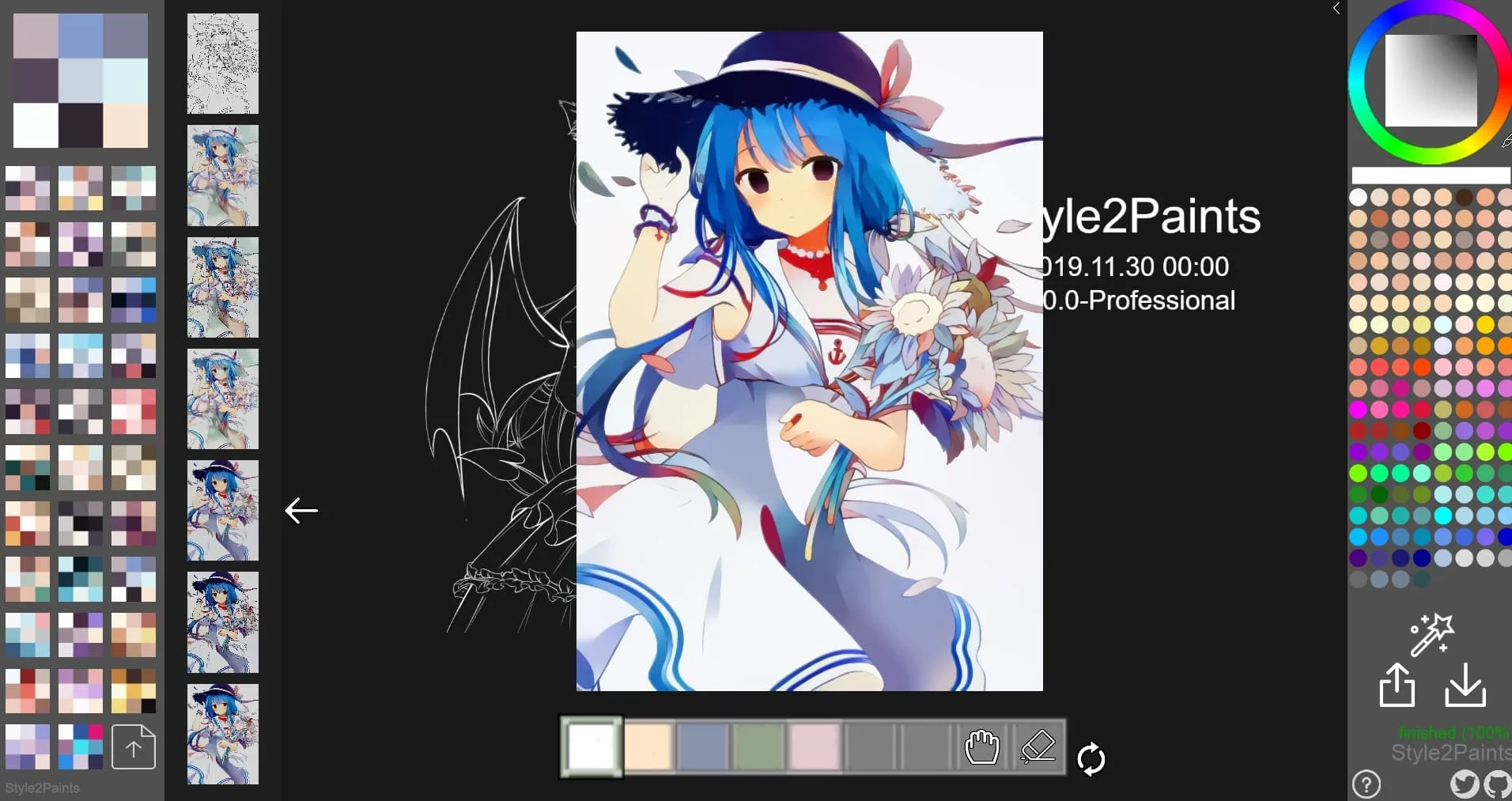 Style2Paints - 最强二次元线稿重绘着色AI工具，可输出PSD