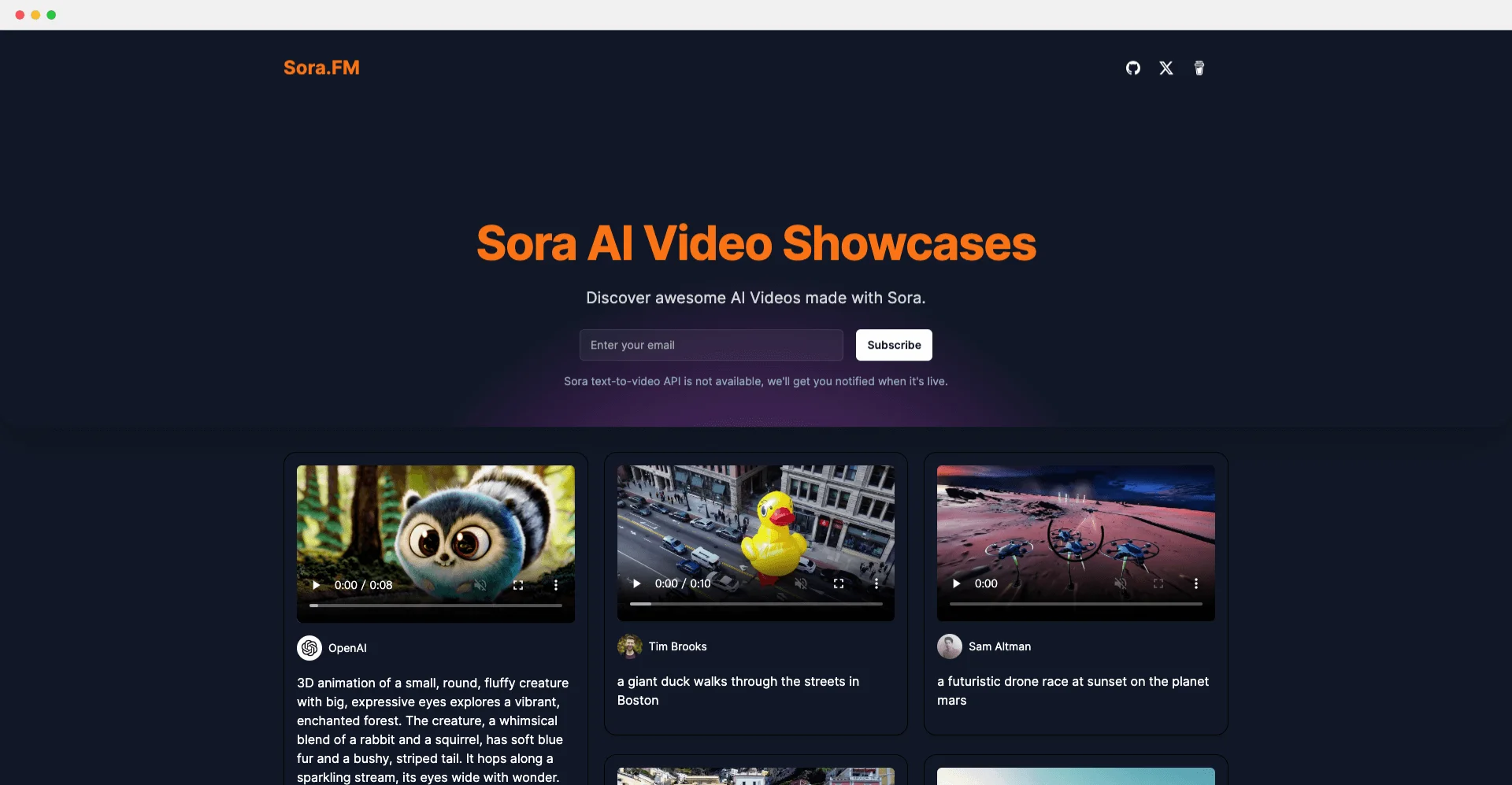 Sora.FM - OpenAI 2024年王炸级视频生成AI工具