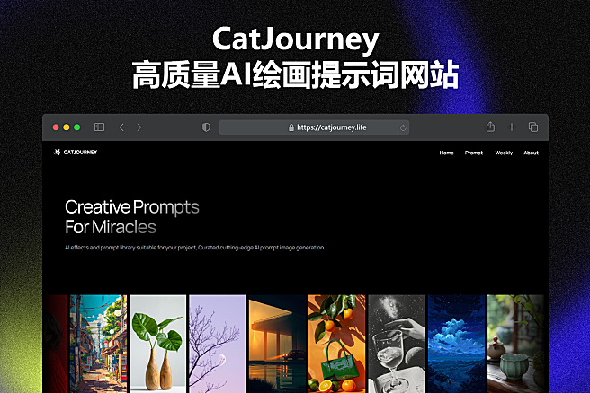 Catjourney - 专业收录高质量AI绘画提示词网站，值得收藏~