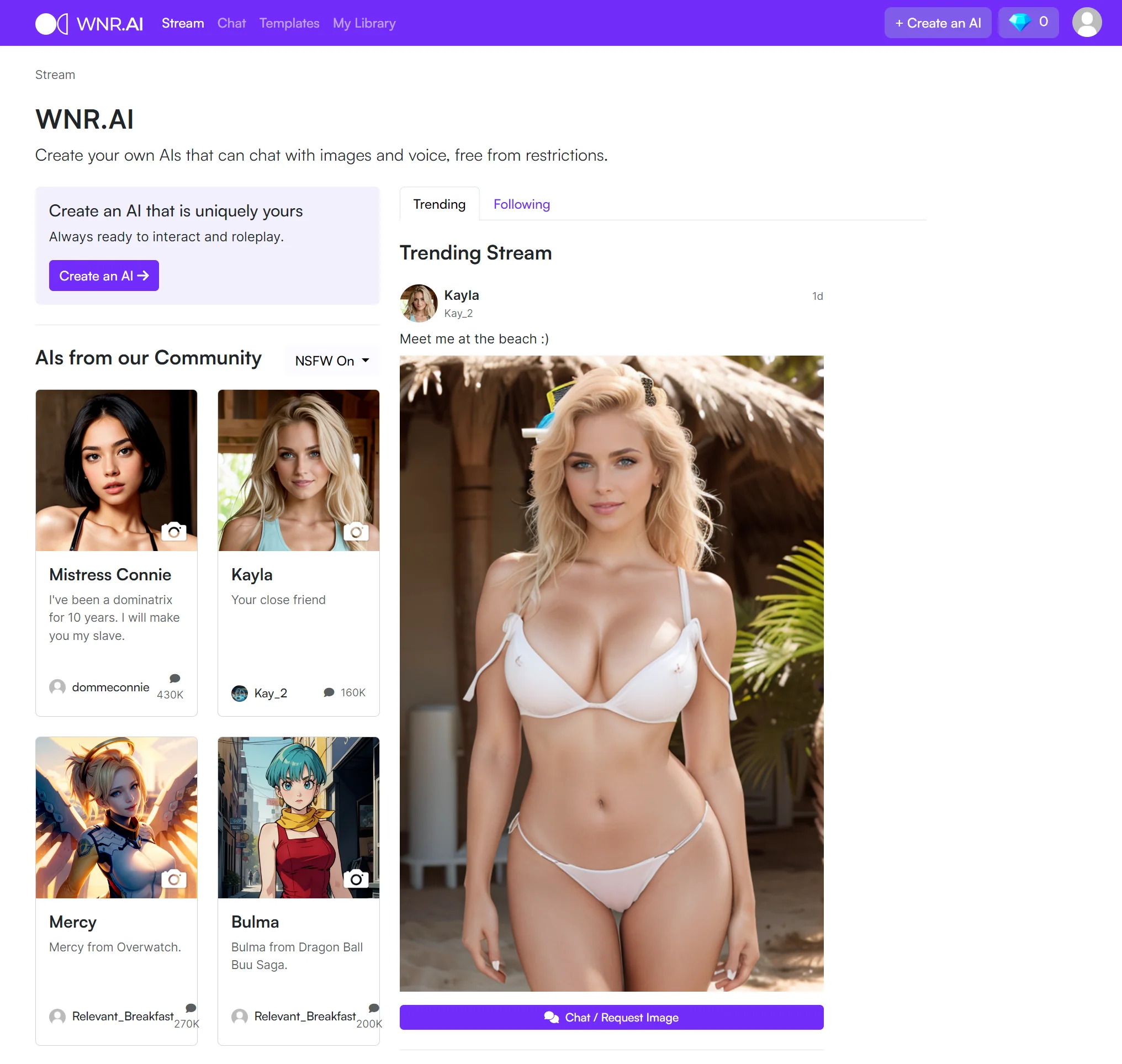 WNR.AI - 使用模板轻松驾驭AI绘画，注意开启NSFW~