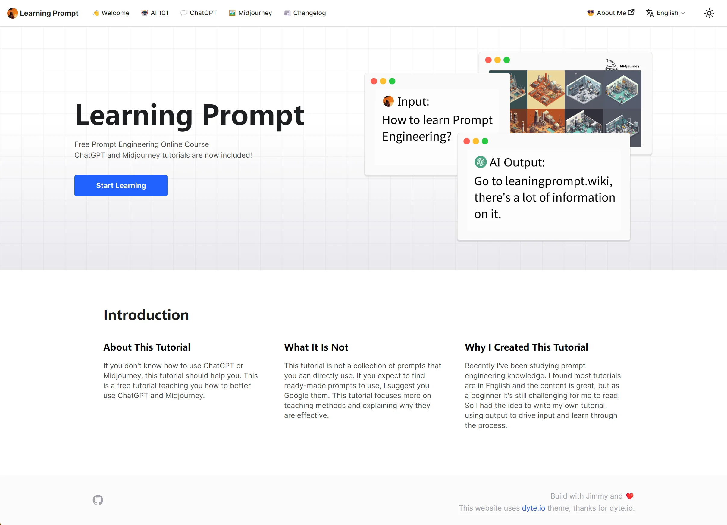 Learning Prompt - GPT+MJ傻瓜式保姆级AI教程平台，免费知识库~