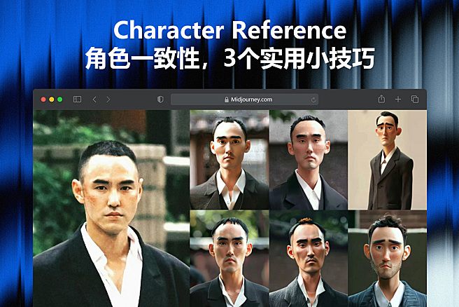 Midjourney教程 - 三个实用小技巧，带你了解Character Reference如何做到角色一致性