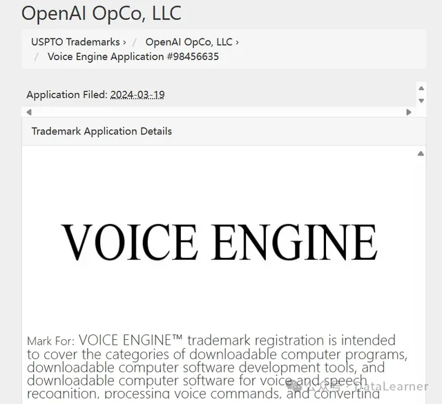 OpenAI新商标Voice Engine，可能会推出Jarvis一样的个人助理！