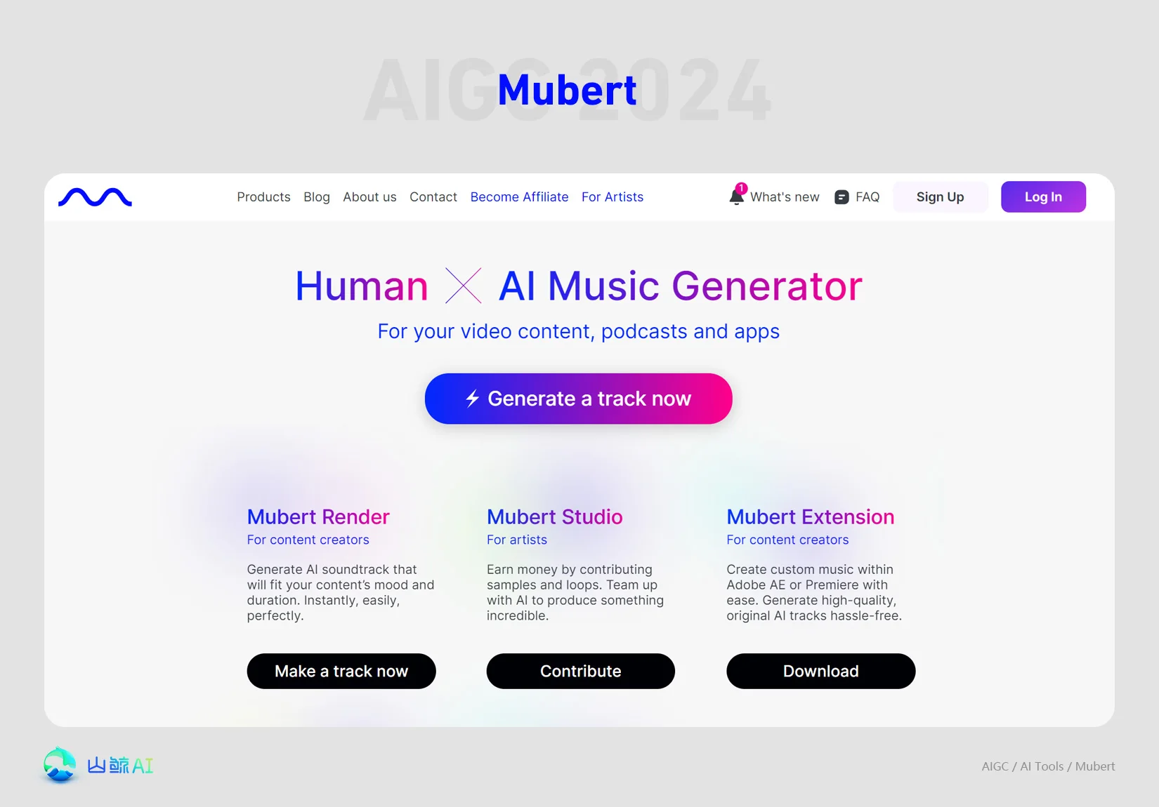 Mubert - 背景音乐在线生成AI工具，100+风格，海量曲库智能搜索引擎，ProductHunt单日产品榜首~