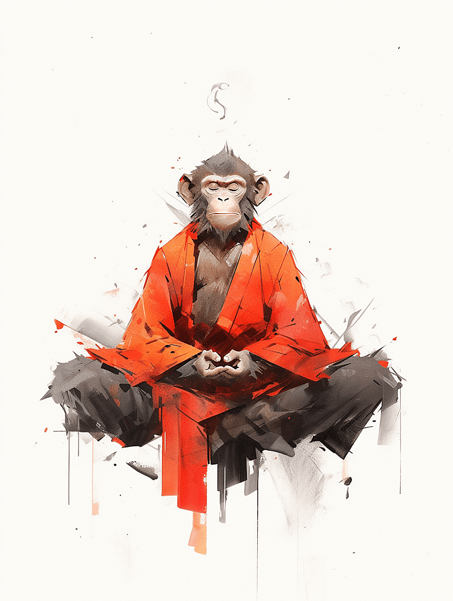 万物皆有灵！「皈依」主题中式水墨插画