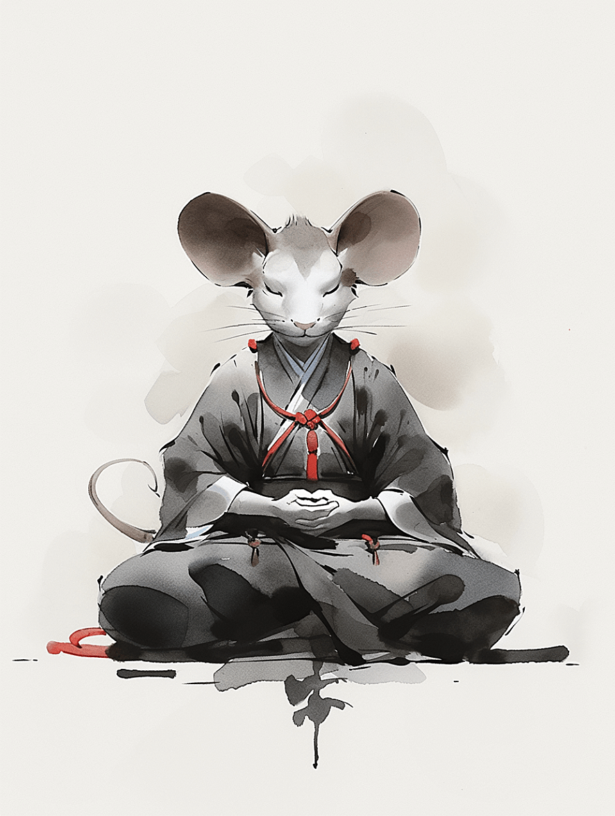 万物皆有灵！「皈依」主题中式水墨插画