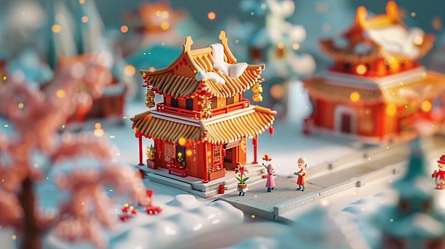 微观新年喜庆场景