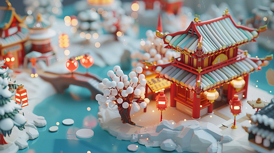 微观新年喜庆场景