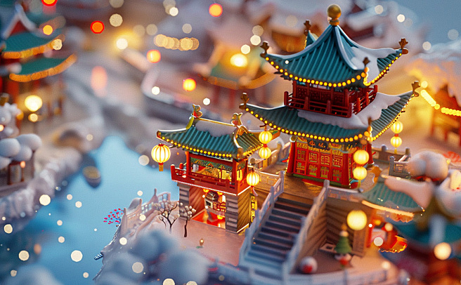 微观新年喜庆场景