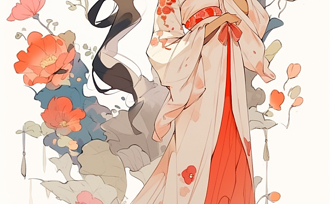 国女插画女孩