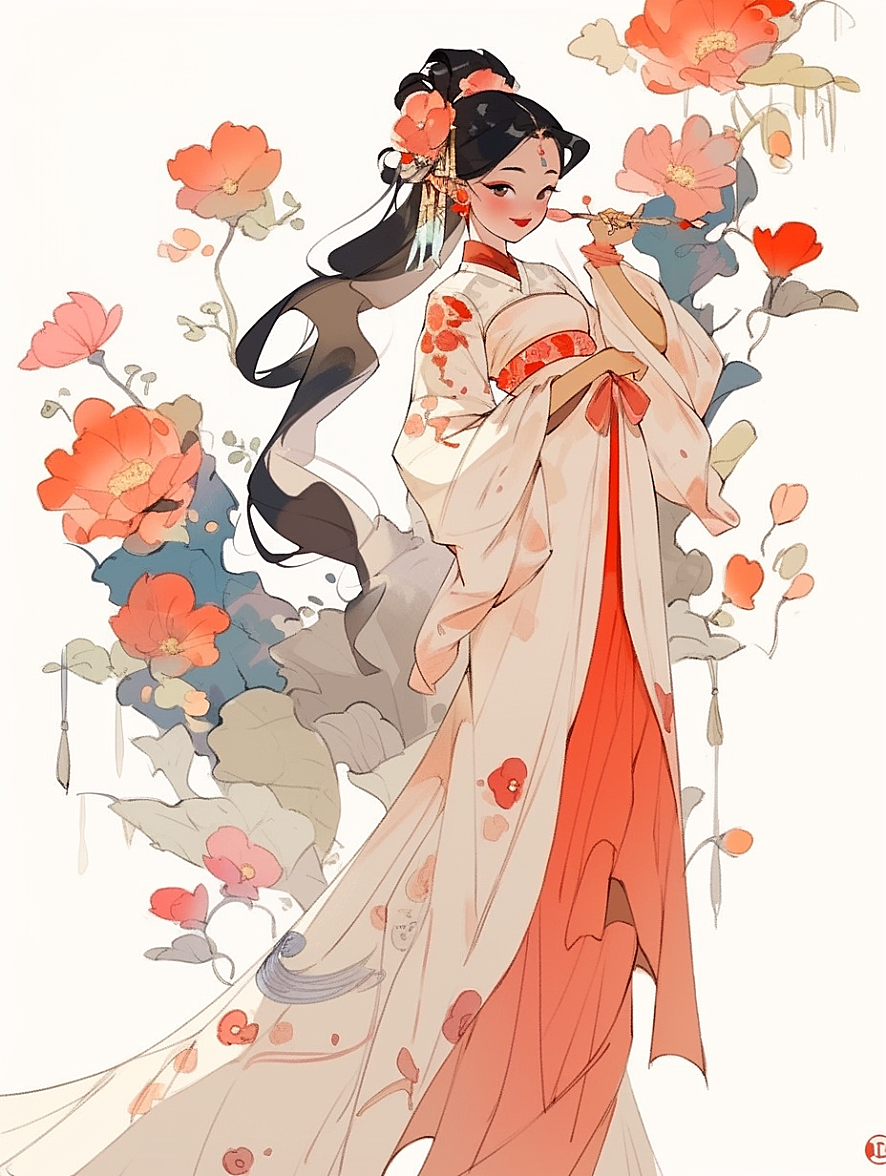 国女插画女孩