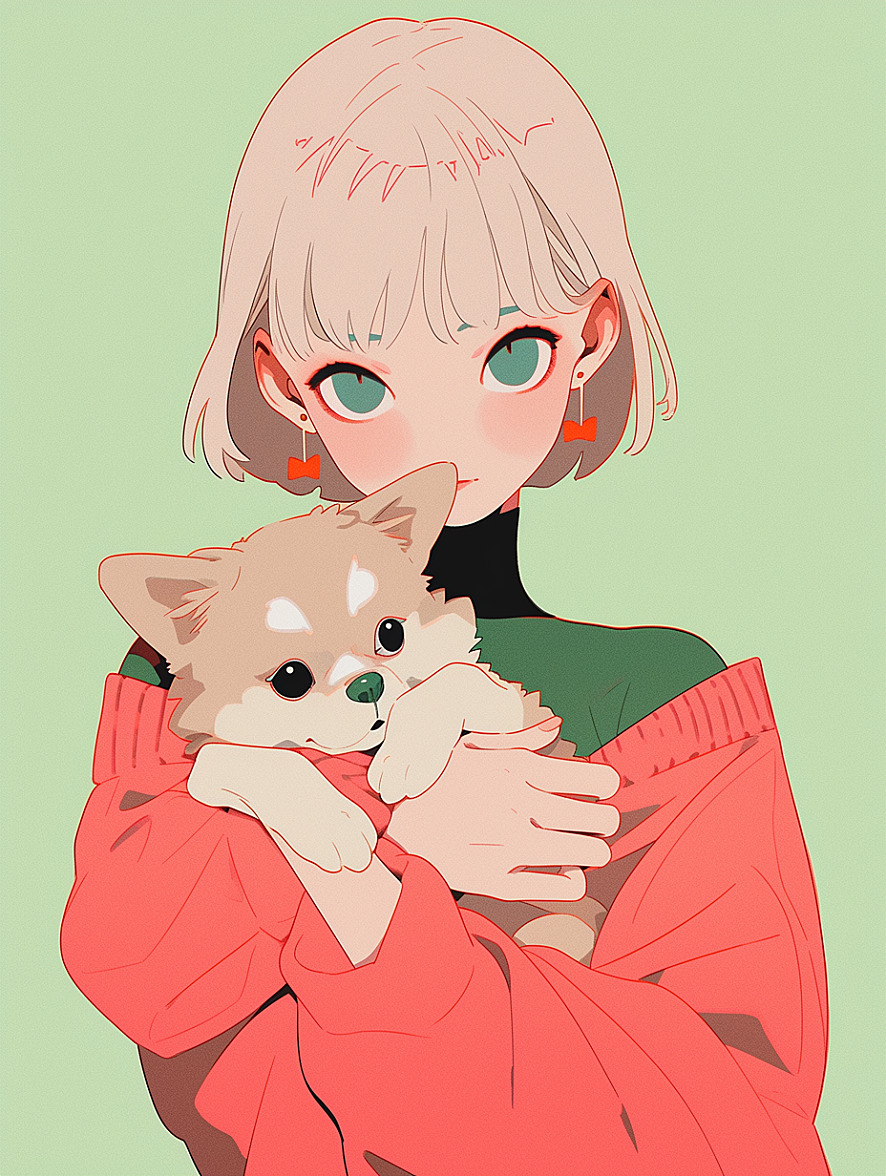 小女孩和狗