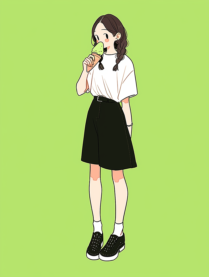 吃冰淇淋的女孩