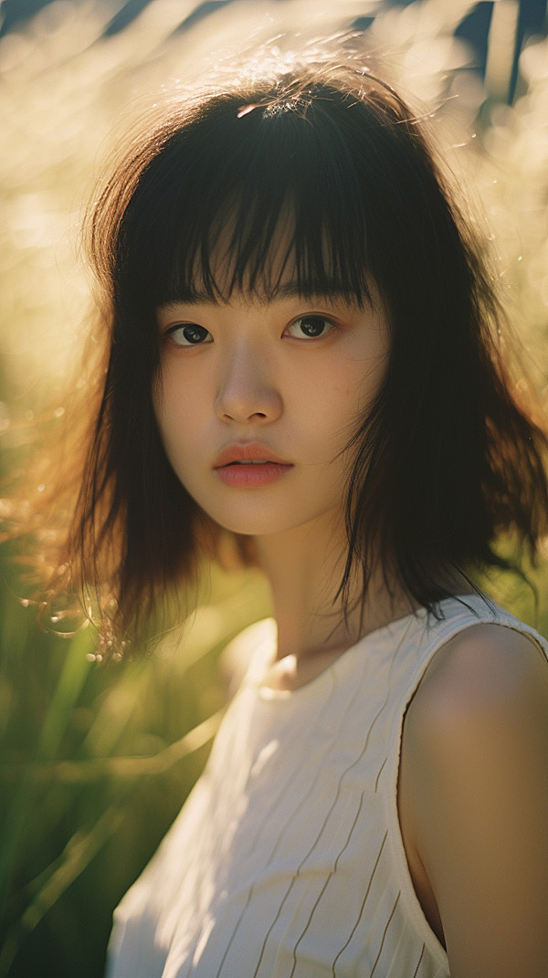芦苇荡里面的中国女孩