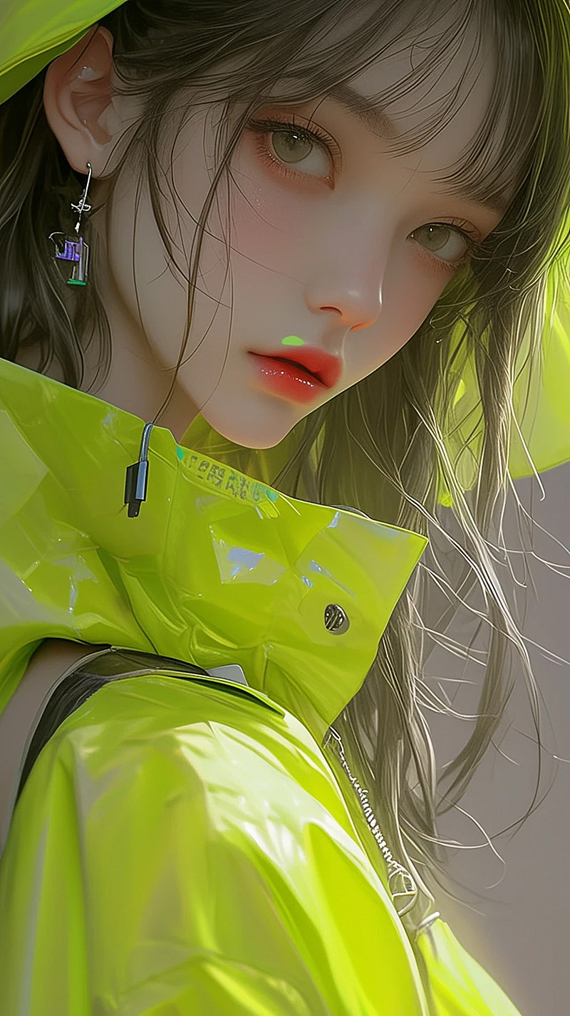 荧光外套少女