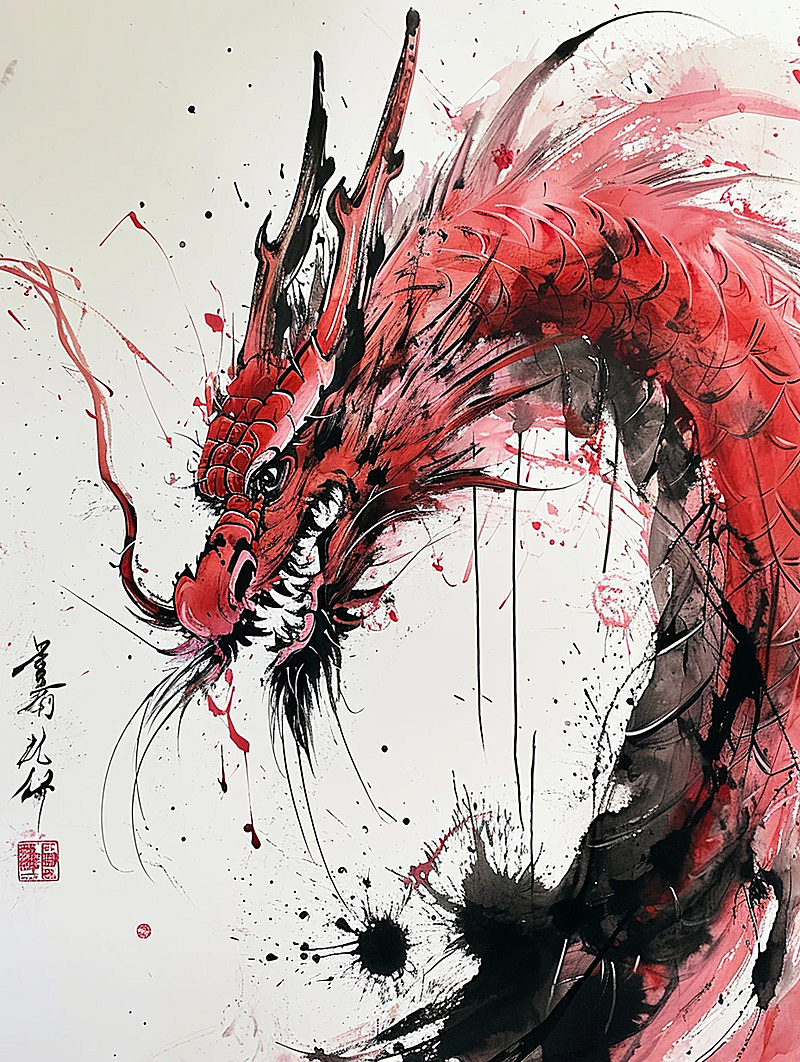 水墨风龙