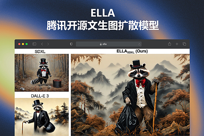 ELLA - 腾讯开源文生图扩散模型，利用LLM增强语义对齐，本地整合包，免训练，一键运行，效果赶超DALL-E~
