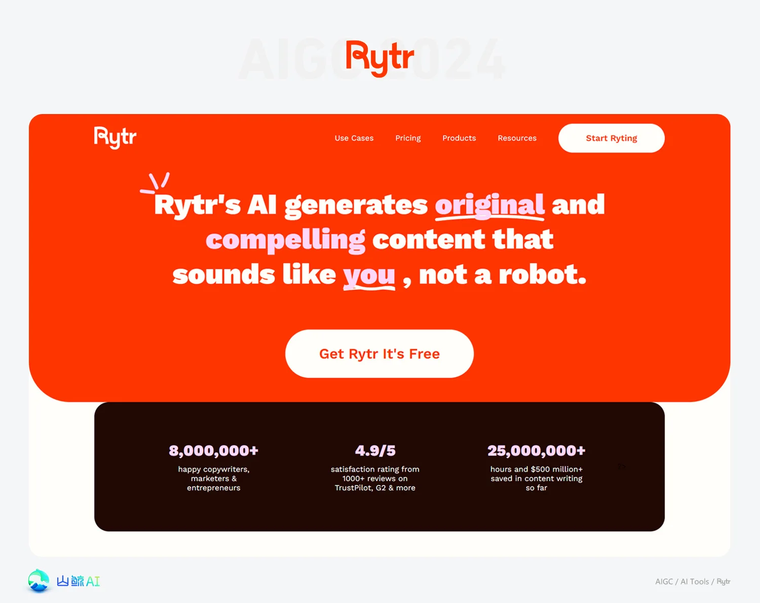Rytr - 逆天的人工智能写作AI工具，帮你轻松丢掉写作发恼