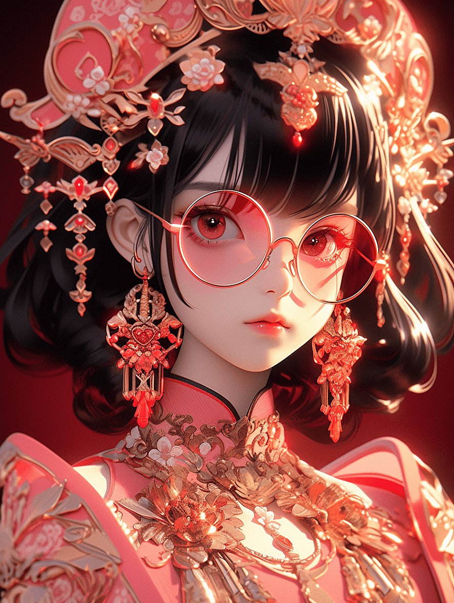 国潮多巴胺美女小姐姐