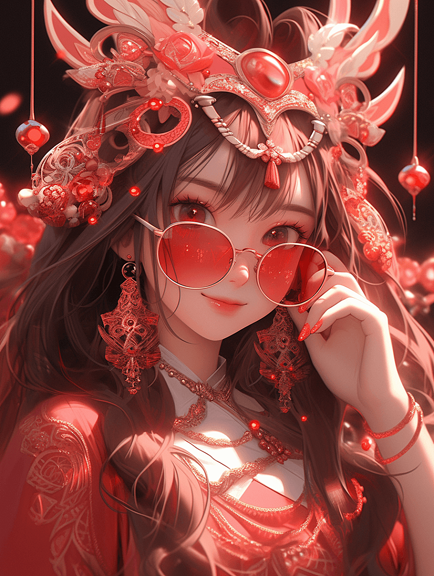 国潮多巴胺美女小姐姐