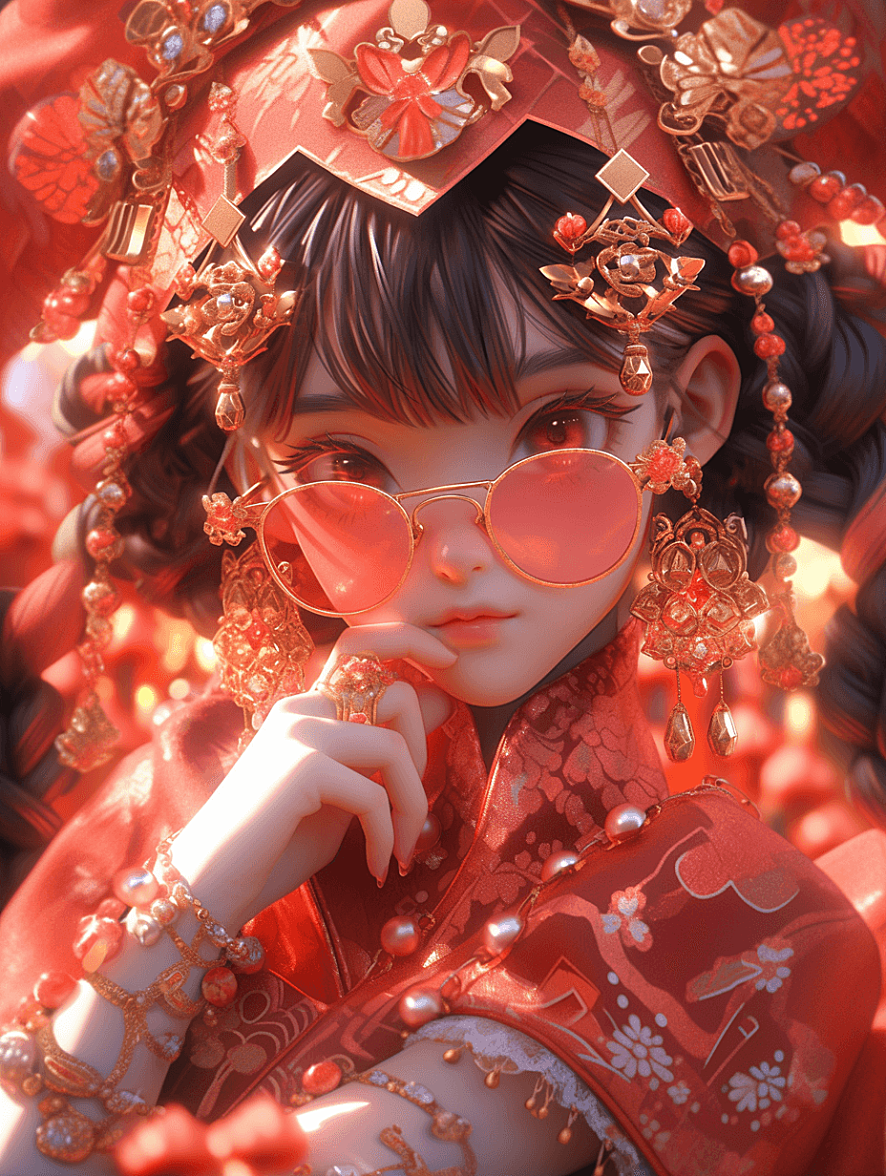 国潮多巴胺美女小姐姐