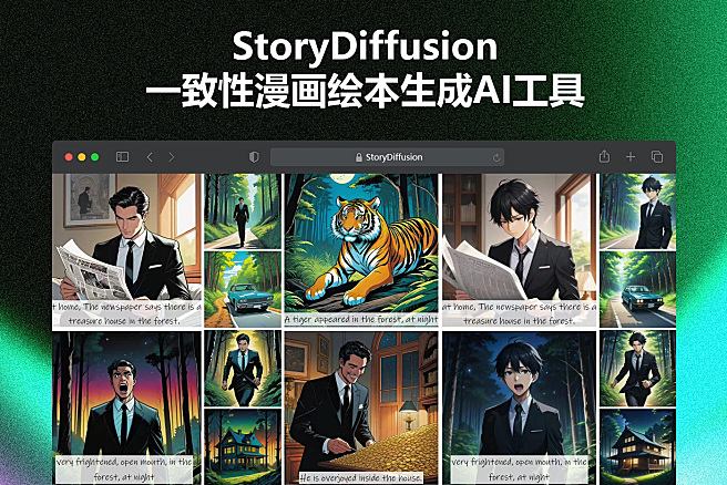 StoryDiffusion - 专业漫画绘本生成AI工具，保持风格角色一致性，连贯性视觉故事，本地整合包，输入文字一键生成~