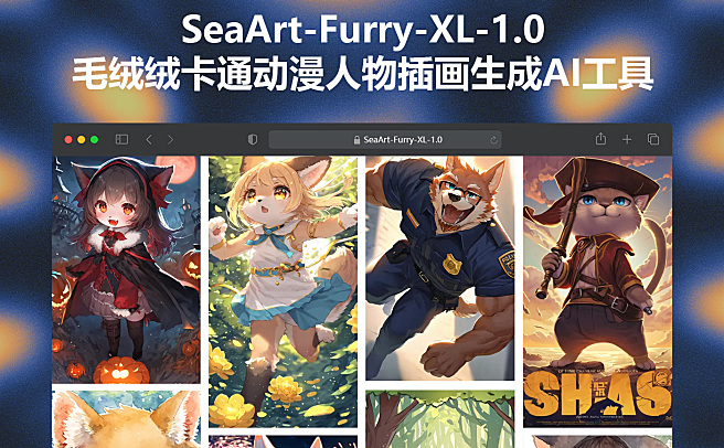 SeaArt-Furry-XL-1.0 - 高质量毛绒绒卡通动漫人物插画生成AI绘画工具，海艺AI旗下开源项目，本地部署，一键生成~