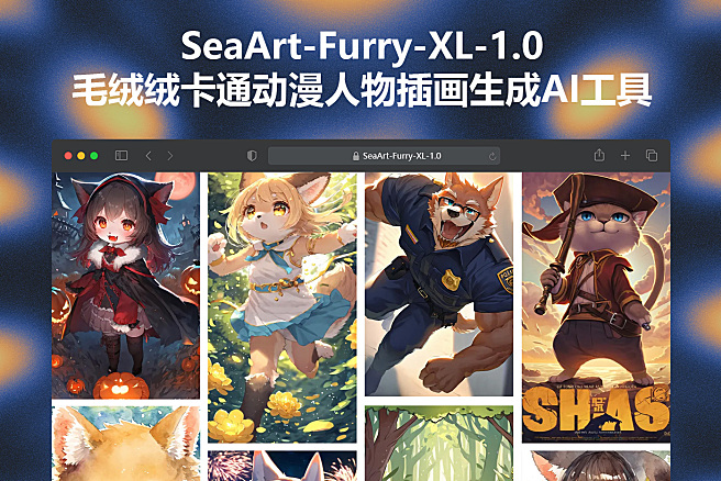 SeaArt-Furry-XL-1.0 - 高质量毛绒绒卡通动漫人物插画生成AI绘画工具，海艺AI旗下开源项目，本地部署，一键生成~