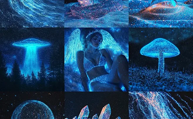 荧光奇境：深邃夜色中的魔幻视觉