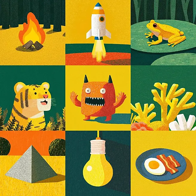 童趣奇想：扁平化插画的缤纷世界