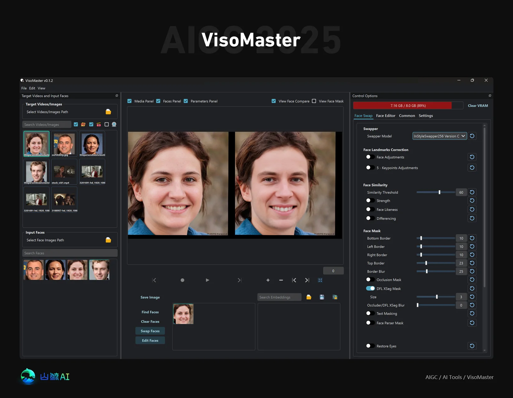 VisoMaster v0.1.6 中文版 - 重磅更新，最新图片视频 AI 换脸美颜软件，本地整合包，自动脸部识别，一键换脸美颜，支持无人在线直播