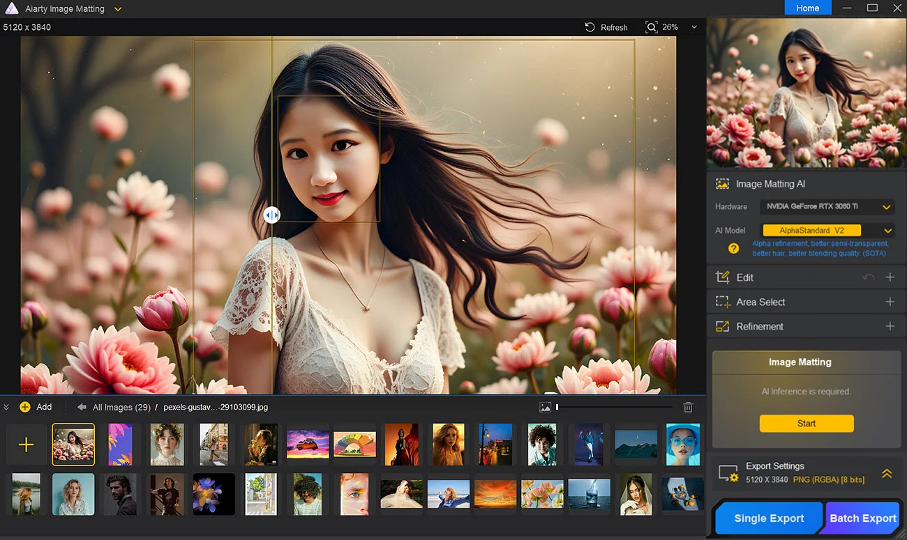 Aiarty Image Matting v2.6 - Digiarty 旗下图像背景移除抠图AI神器，性价比之王，终身完美激活，支持批量，本地便携破解版，支持 Windows/MacOS