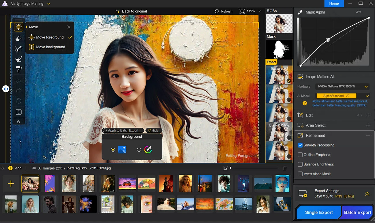 Aiarty Image Matting v2.6 - Digiarty 旗下图像背景移除抠图AI神器，性价比之王，终身完美激活，支持批量，本地便携破解版，支持 Windows/MacOS